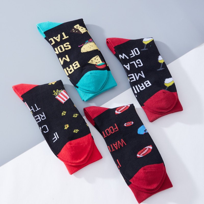 Wholesale Fashion Unique Ripped Distressed Patchwork novelty Women Street cotton Ribbed crew socks