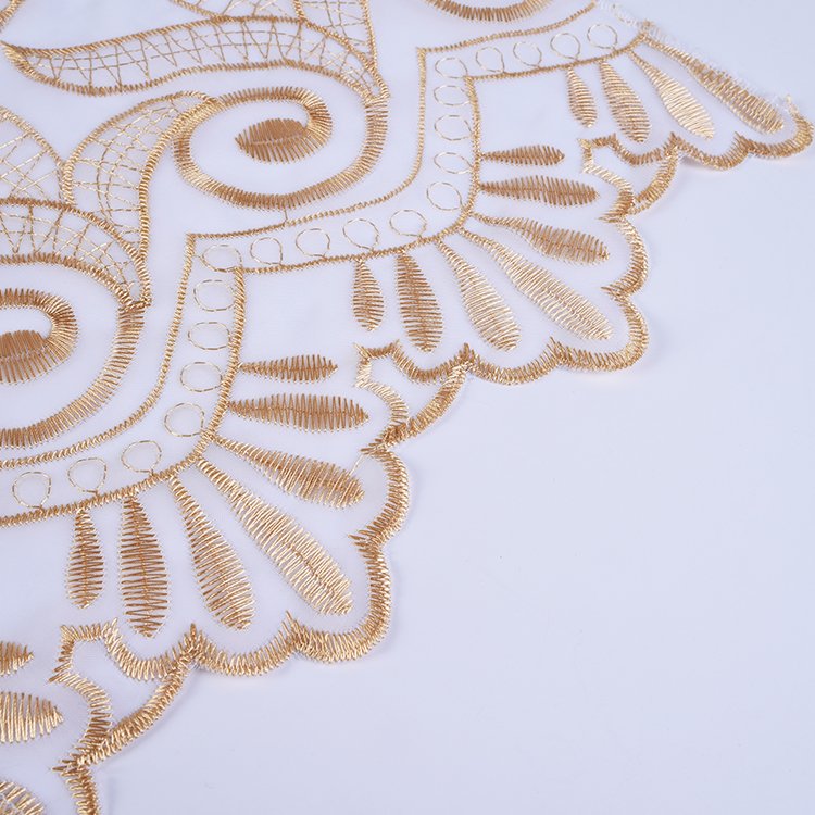 New design luxury flower embroidery tulle fabric for sheer curtain