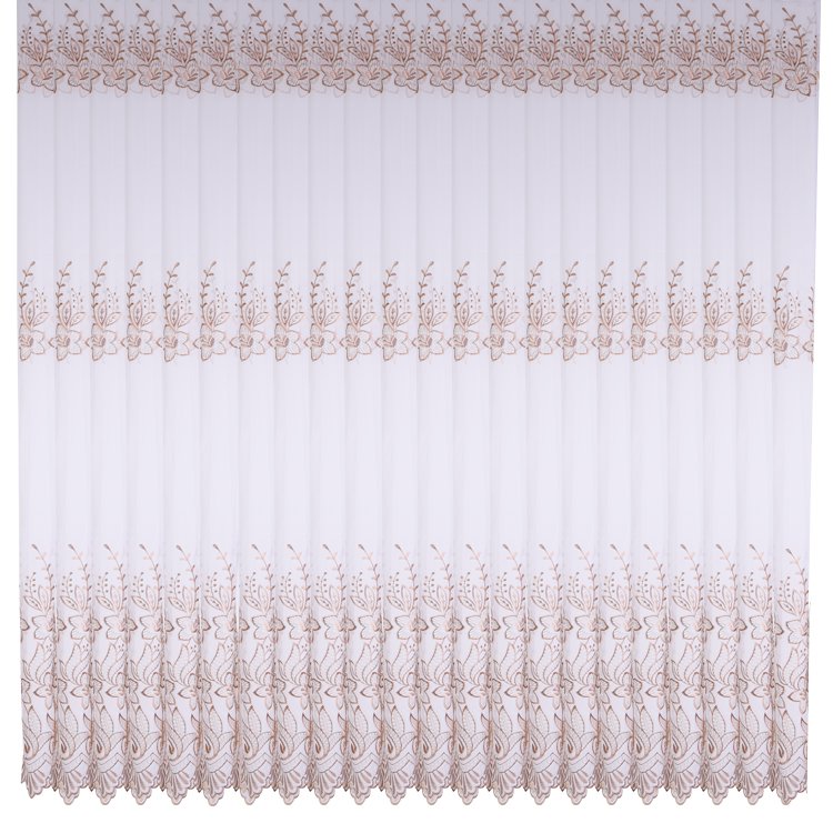 New design luxury flower embroidery tulle fabric for sheer curtain