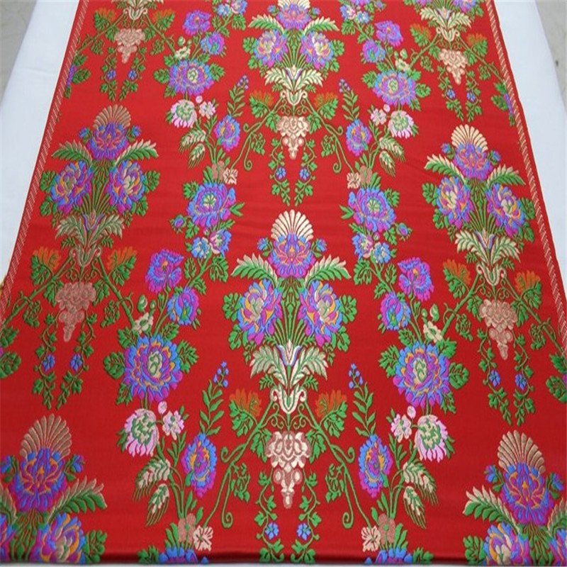 Newest Vintage Brocade Jacquard Fabric with Flower Pattern Wholesale Price for Traditional Cheongsam Cloth
