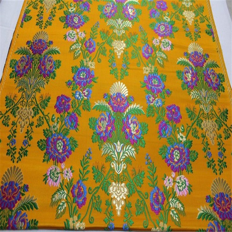 Newest Vintage Brocade Jacquard Fabric with Flower Pattern Wholesale Price for Traditional Cheongsam Cloth