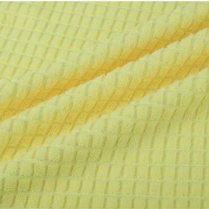 Soft Absorbent Skin Friendly Hotel Home Polyester Towel Fabric Small Check Terry Cloth