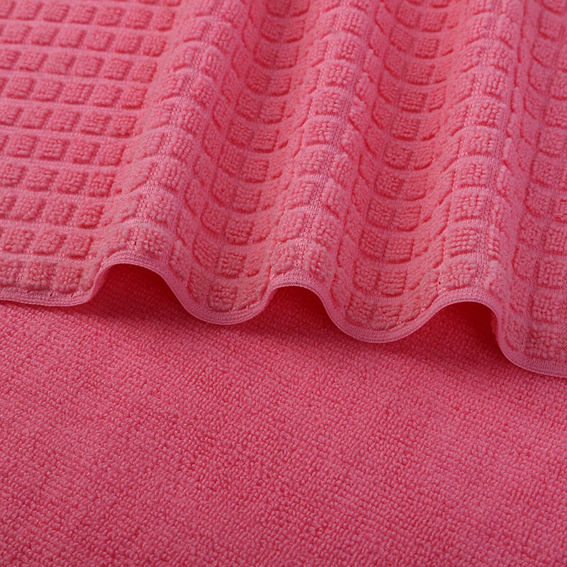 Soft Absorbent Skin Friendly Hotel Home Polyester Towel Fabric Small Check Terry Cloth