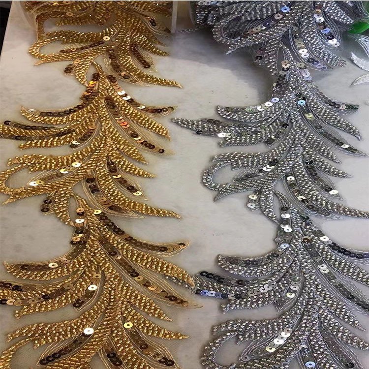 Hot Sale High quality new design sequin lace trimming ribbon embroidered Lace LSL41601