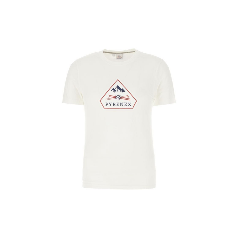 Luxury Brand Pyrenex Cotton And Elastane White T Shirt Contemporary Lifestyle Stretch T Shirt