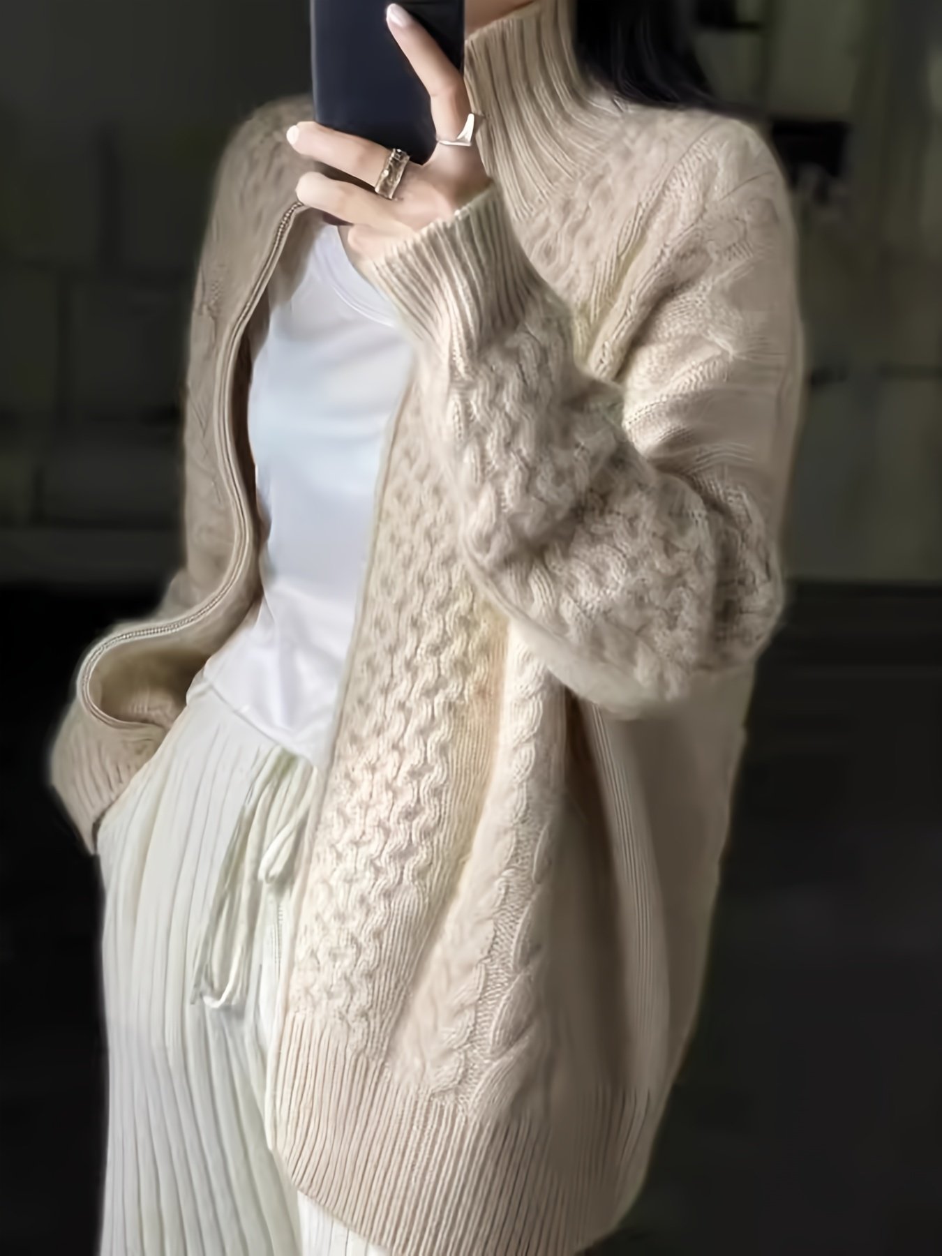 High Quality Short Cropped Top Mock Neck Zipper Cardigan For Women Manufacturer Custom Ladies Knit Sweater With Bow Decoration
