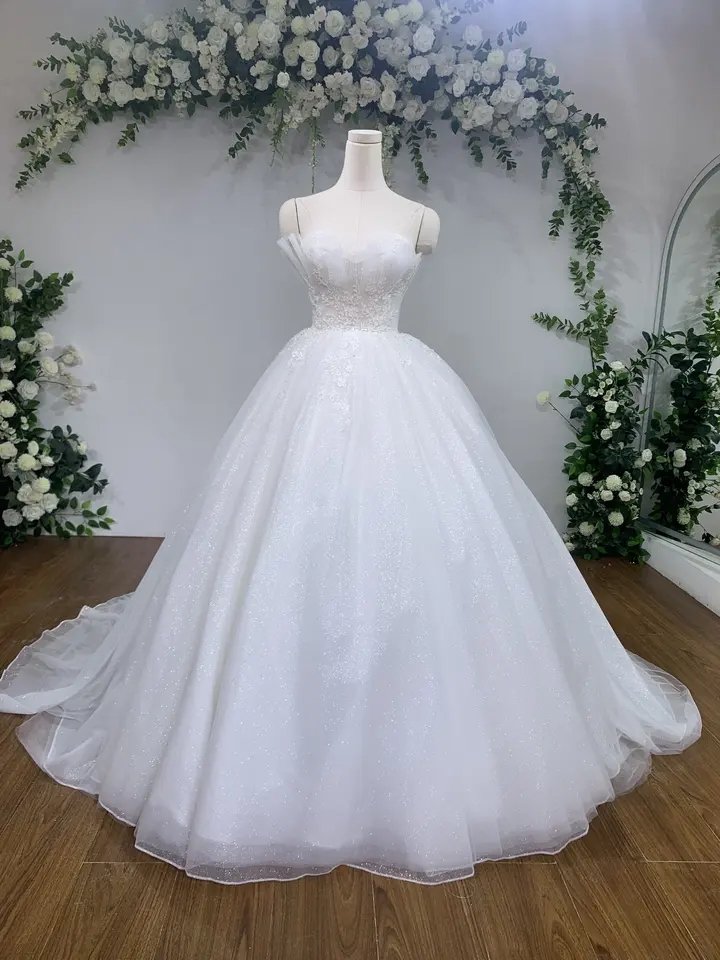 New fashion Simple Bridal Wedding Dress Long Trailing slim fit Wedding Gowns off-shouder flowers lace beads TNBP39