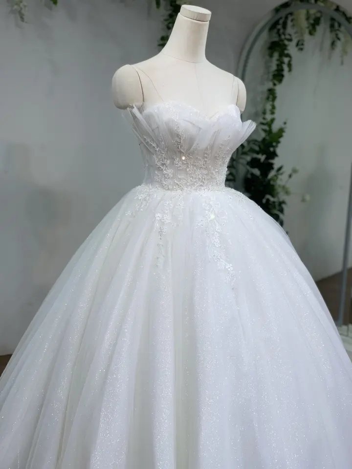 New fashion Simple Bridal Wedding Dress Long Trailing slim fit Wedding Gowns off-shouder flowers lace beads TNBP39
