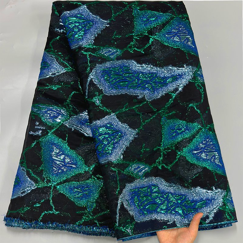 Elegant Design Jacquard Brocade Damask Lace Fabric Organza Lace Embroidery Fabric For Bridal Wedding Dress