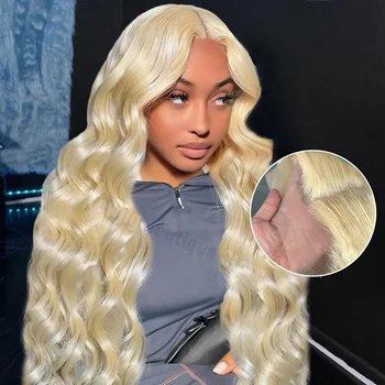 613 Blonde Transparent 13*6 Lace Frontal Wig Honey Blonde Brazilian Remy 13*4 Body Wave Lace Front Human Hair Wig for Women