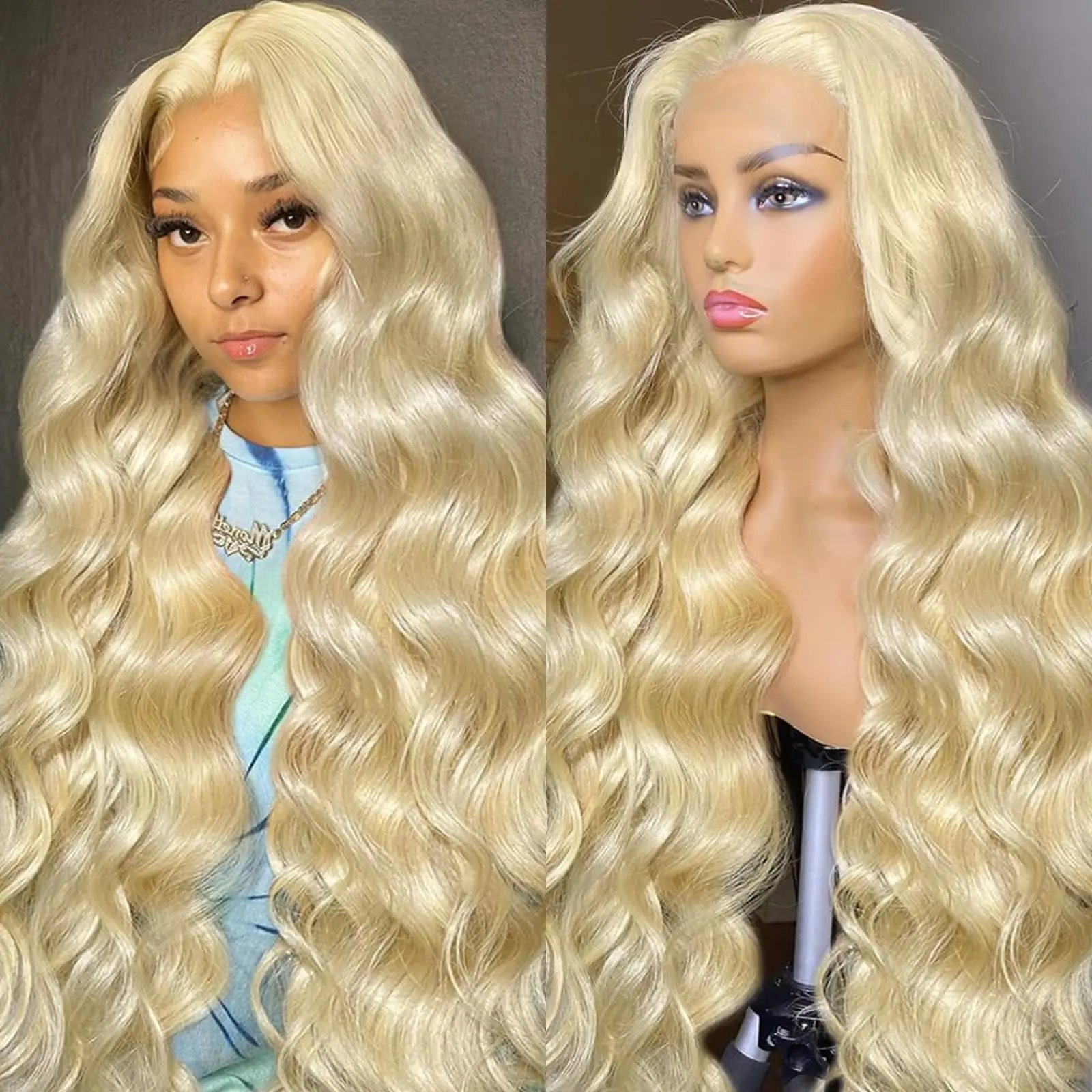 613 Blonde Transparent 13*6 Lace Frontal Wig Honey Blonde Brazilian Remy 13*4 Body Wave Lace Front Human Hair Wig for Women