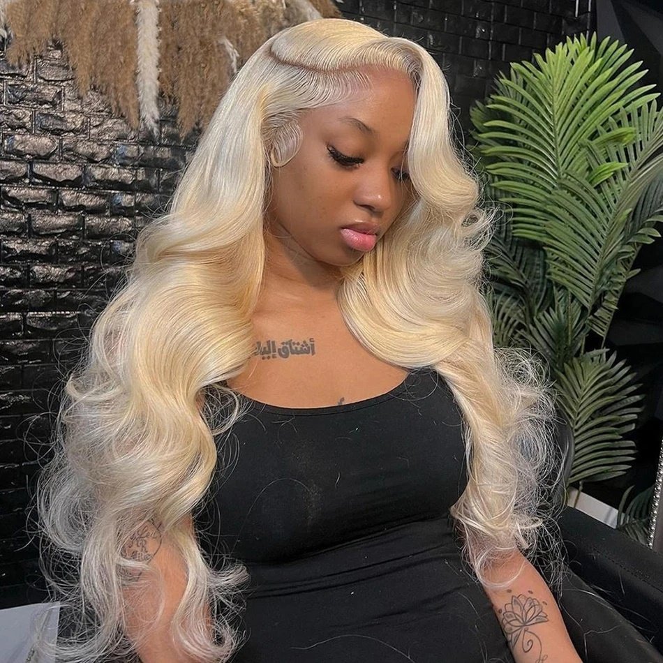613 Blonde Transparent 13*6 Lace Frontal Wig Honey Blonde Brazilian Remy 13*4 Body Wave Lace Front Human Hair Wig for Women