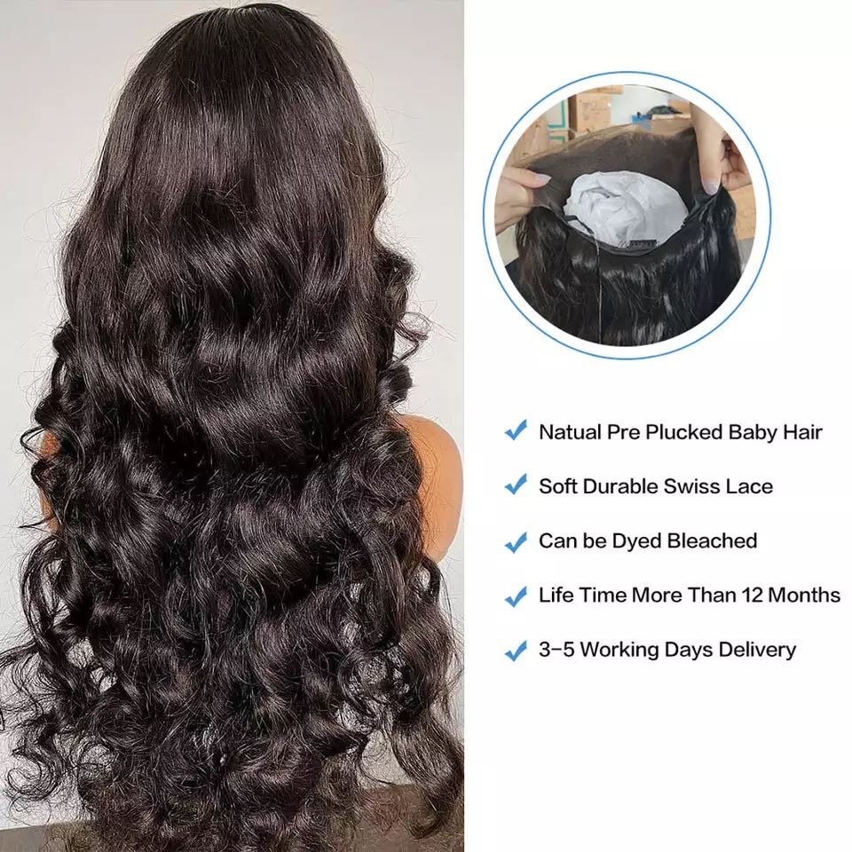 150% 180% Density Transparent Lace Frontal Wigs Raw Indian Human Hair Lace Wigs Virgin Cuticle Aligned Body Wave Lace Front Wig