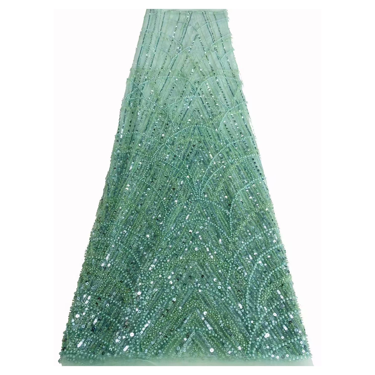 Cheap Made In China Beautiful Geometric Arch Bead Embroidery Fabric Visual Stereopsis