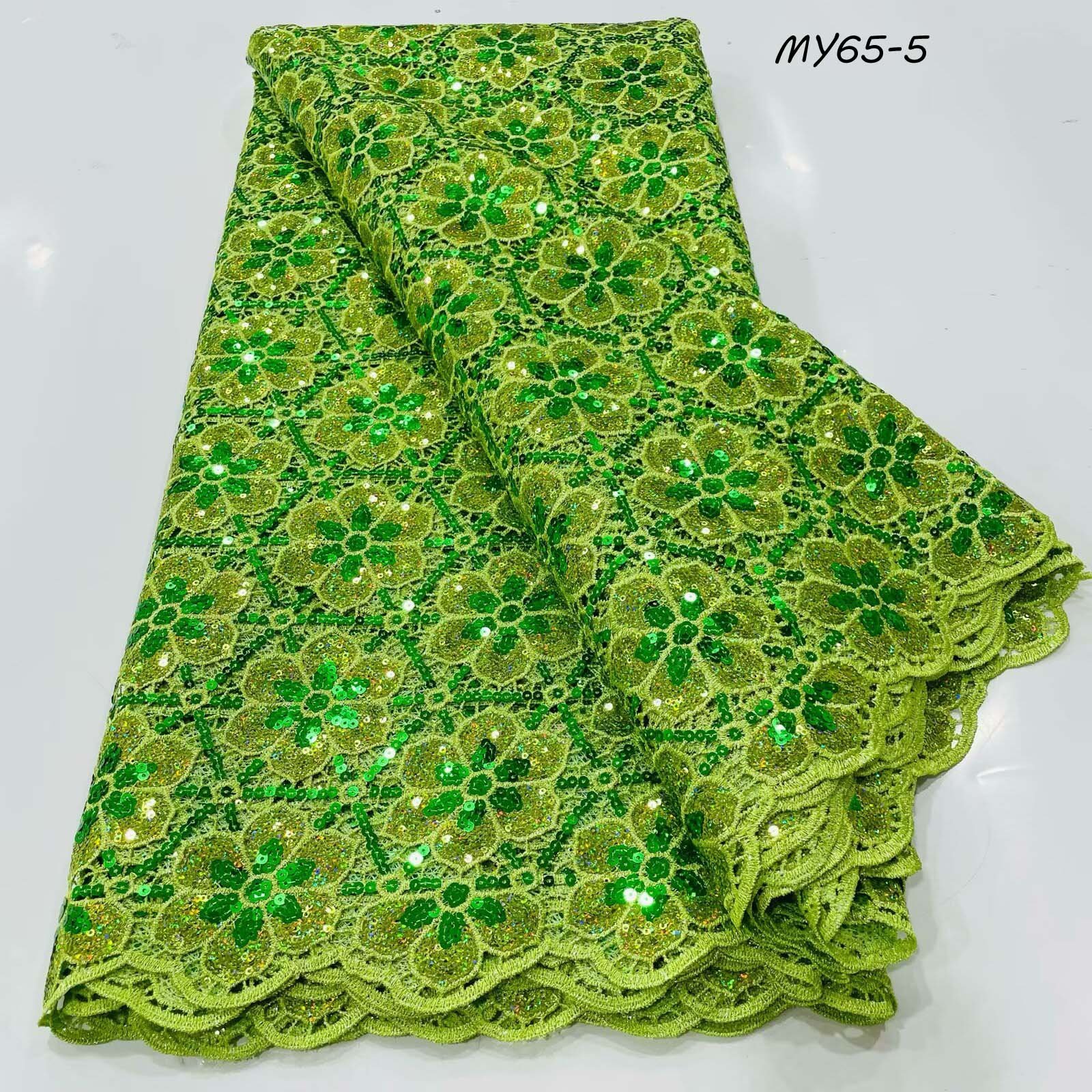 2024 High Quality 5 Yard Water Soluble African Lace Fabric Cord Guipure Lace Fabric Bridal Dresses Asoebi Material