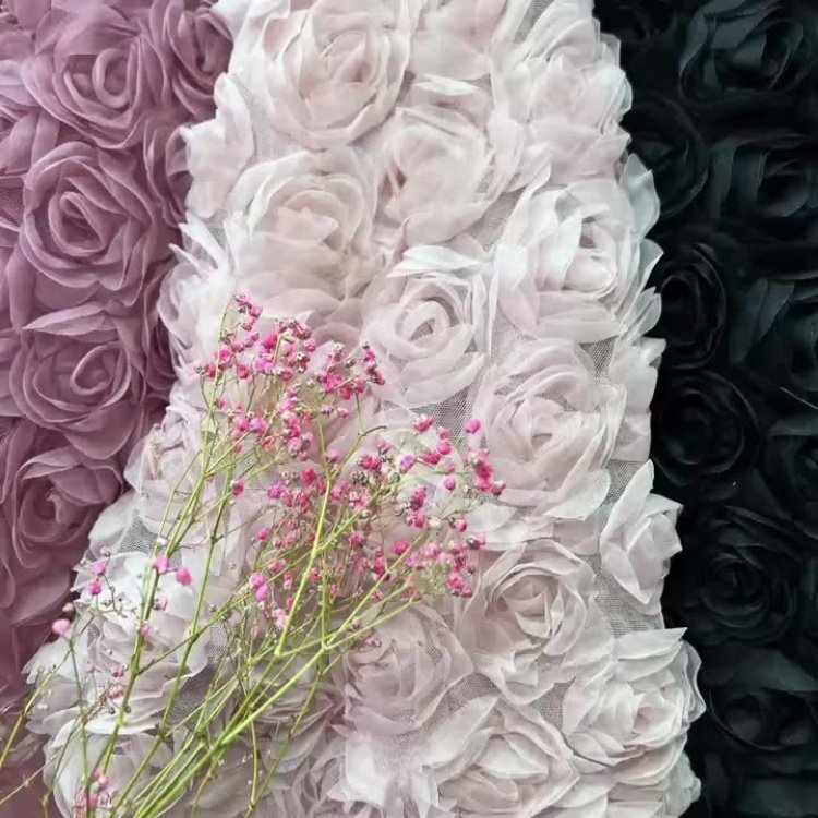 Ready Goods Low Price 3D Flower Lace Fabric Embroidery For Dress Children's Clothing