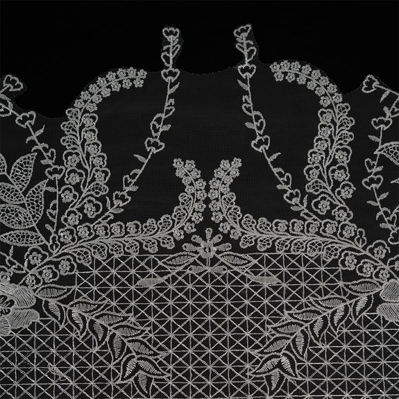 Luxury Embroidery border lace trimming for wedding