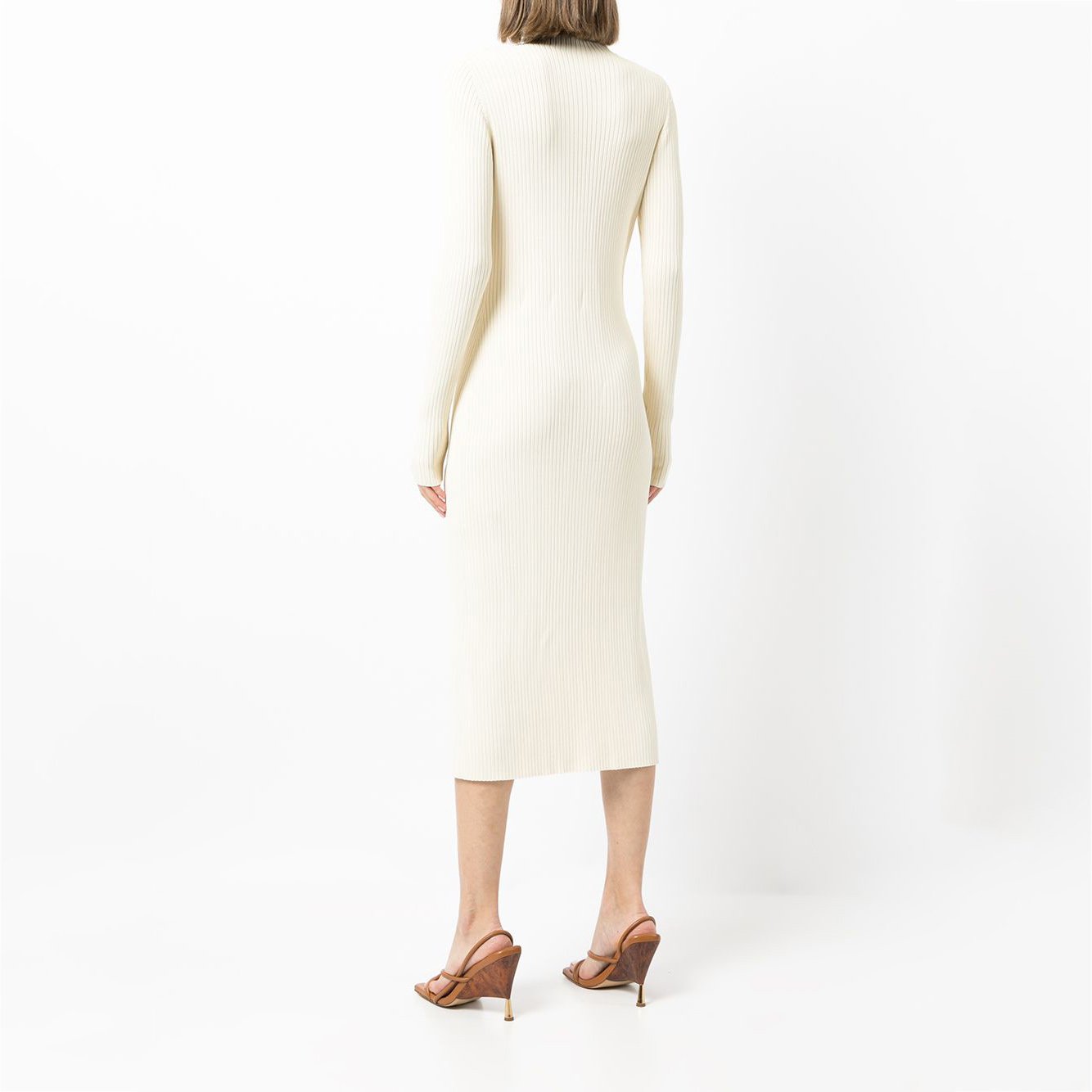 Custom Rib Knit Midi Dress Fashion Knitted Long Lady Elegant Winter Girls Casual Women Dresses hollow out Knitting Sweater Dress