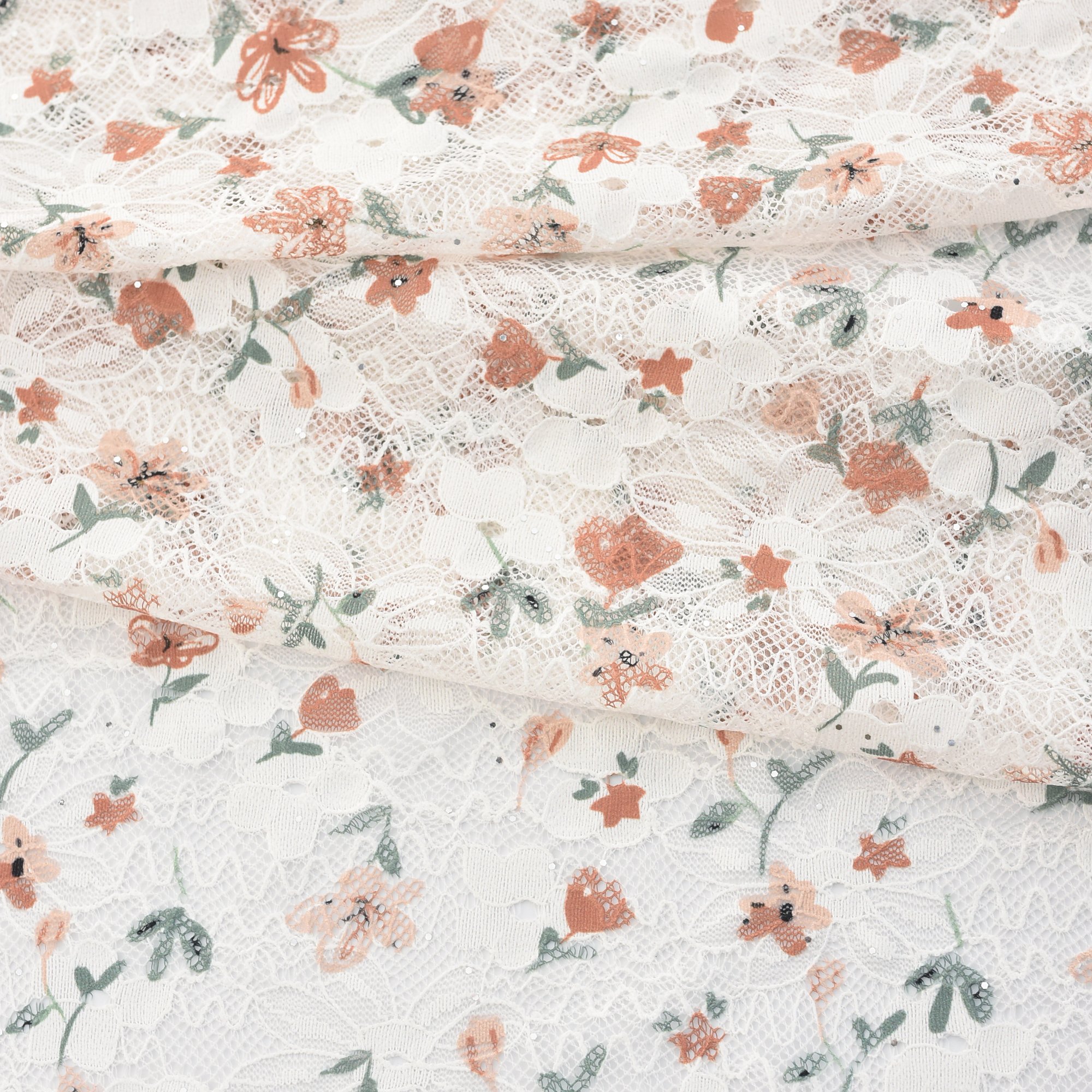 Wholesale New Lace Designs Fabric Fine Exclusive Flower Printed Polyester Elastic Floral Lace Fabric Wedding Dress