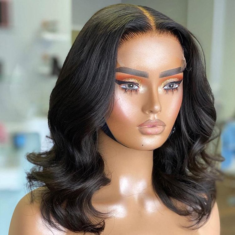 Peruvian Human Hair Curly Body Wave Wigs Lace Frontal Unprocessed Raw Hair Wigs