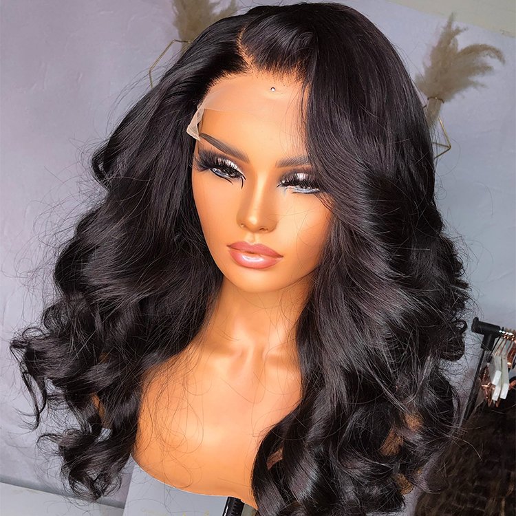 Peruvian Human Hair Curly Body Wave Wigs Lace Frontal Unprocessed Raw Hair Wigs