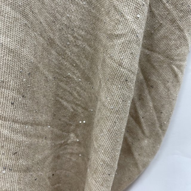 better version 1mm sliver sequin embroider Knitted sweater texture fabric for high fashion clothing