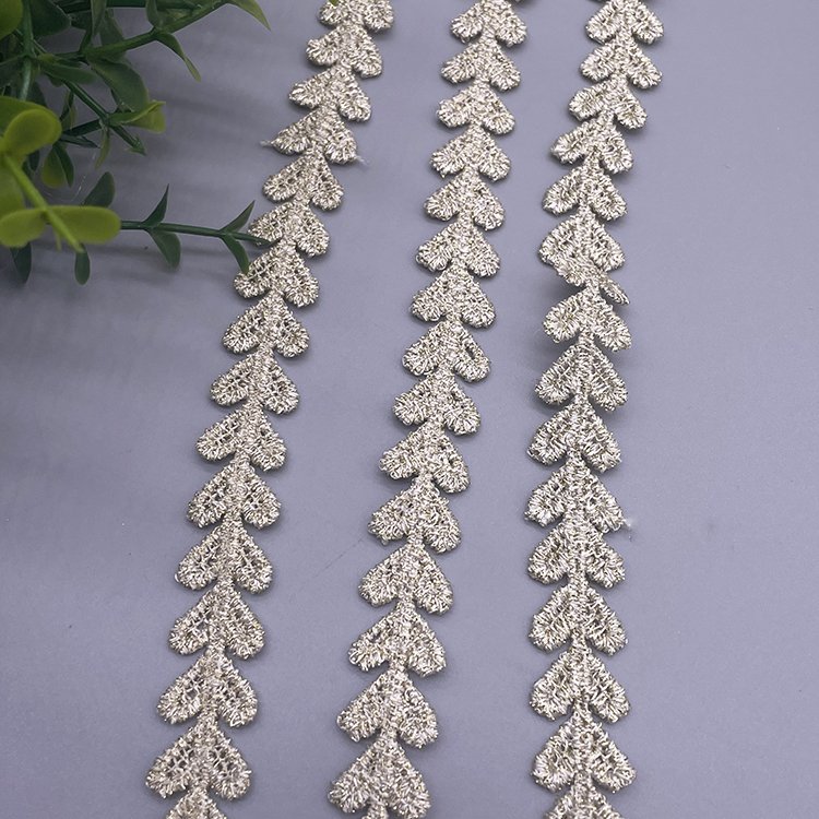 Fashionable Water-Soluble Lace with Peach Thread Embroidery for Dress Decoration lace trim