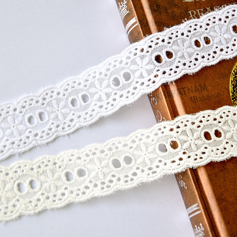 Wholesale african swiss lace or french Wide Cotton Fabric Lace trim Embroidery For Garment