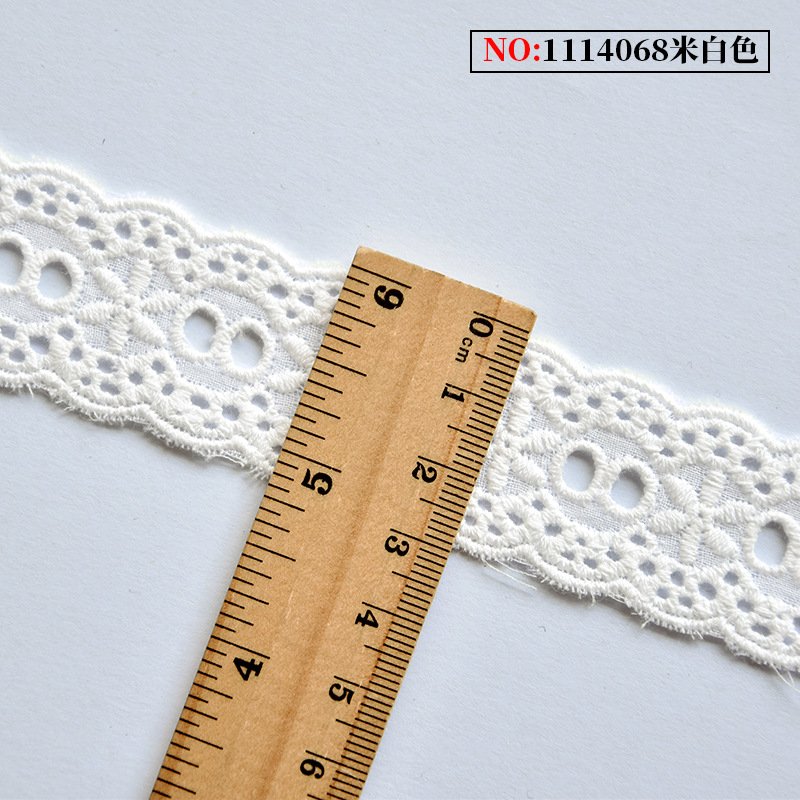 Wholesale african swiss lace or french Wide Cotton Fabric Lace trim Embroidery For Garment