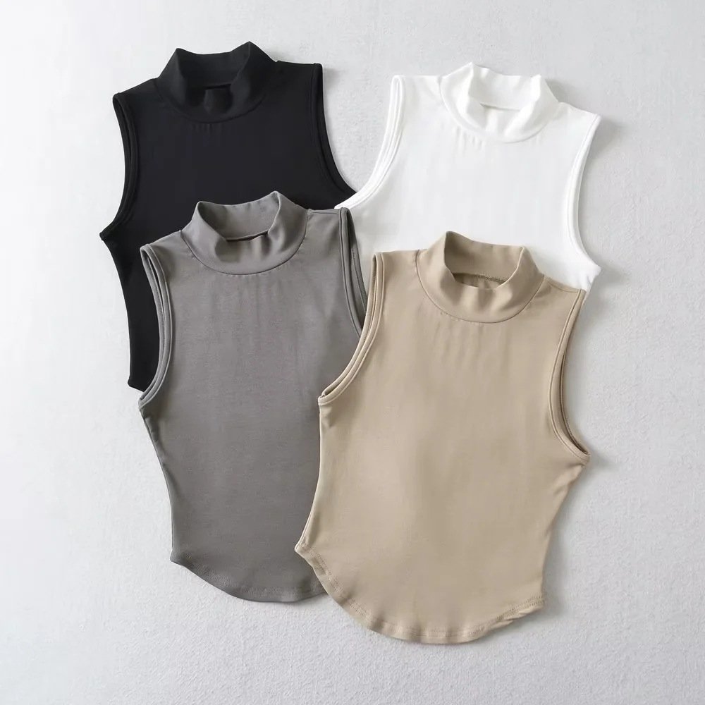 Women Tops Y2K Sexy Crop Tops For Women 2023 Neck Sleeveless Crop Printed Ribbed Tank Top