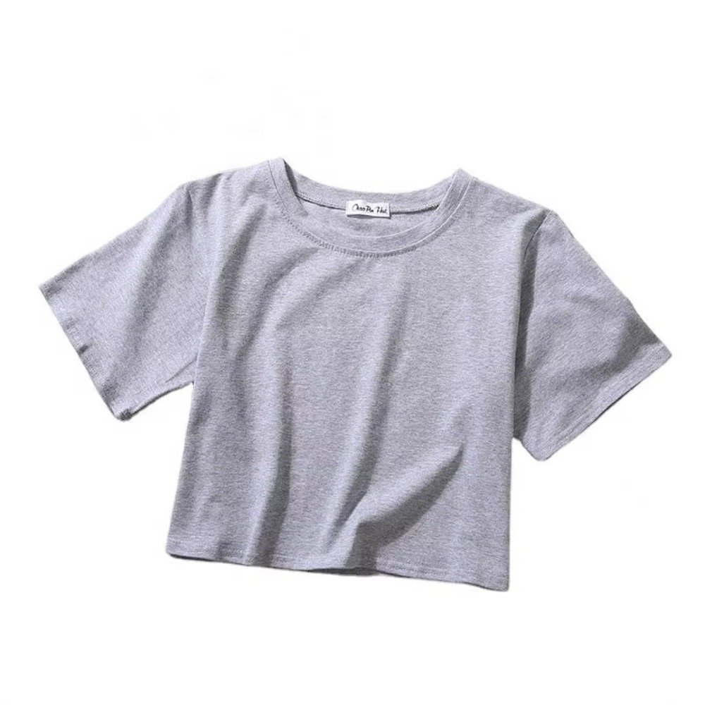 Custom White Woman T-Shirt Printed Plain Ladies Black T-shirt Printing Blank Cotton Loose Crop Top Women T-Shirts