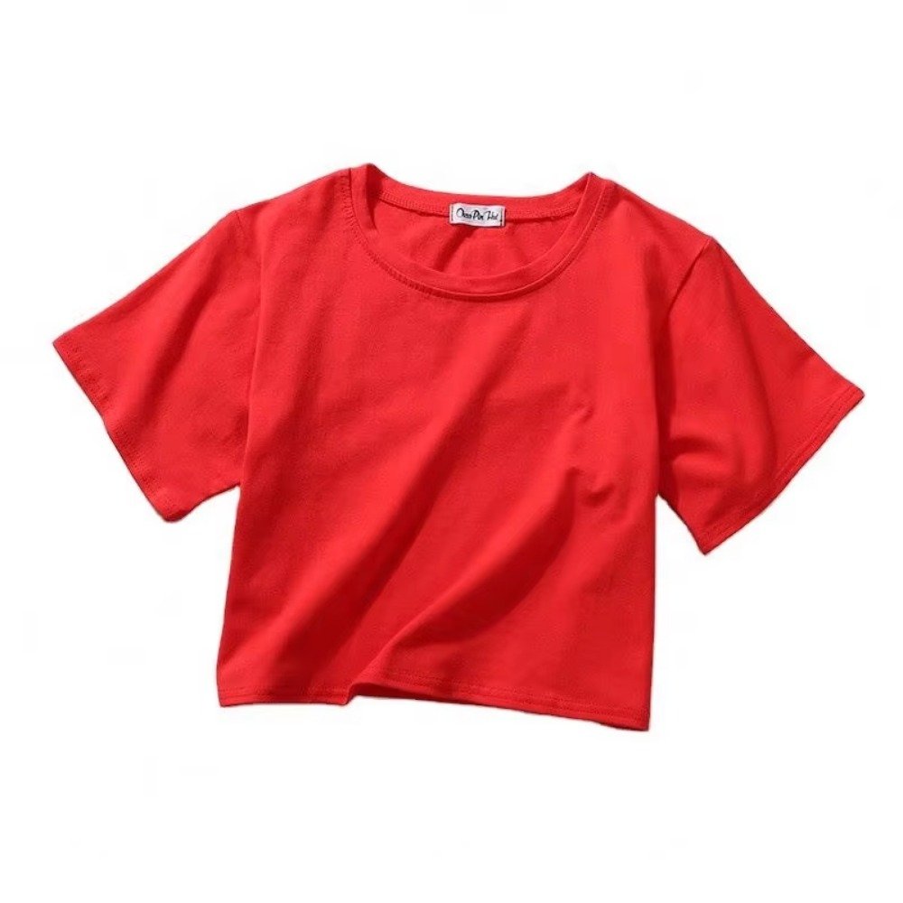 Custom White Woman T-Shirt Printed Plain Ladies Black T-shirt Printing Blank Cotton Loose Crop Top Women T-Shirts