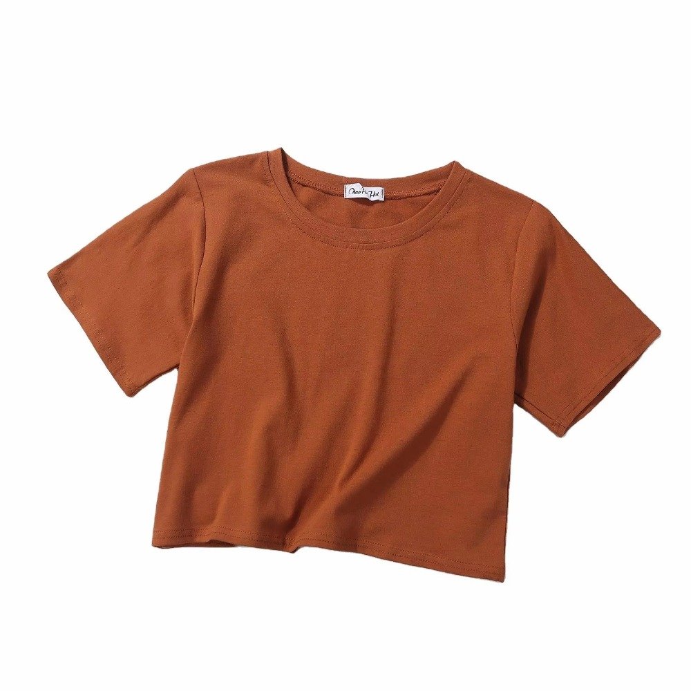 Custom White Woman T-Shirt Printed Plain Ladies Black T-shirt Printing Blank Cotton Loose Crop Top Women T-Shirts