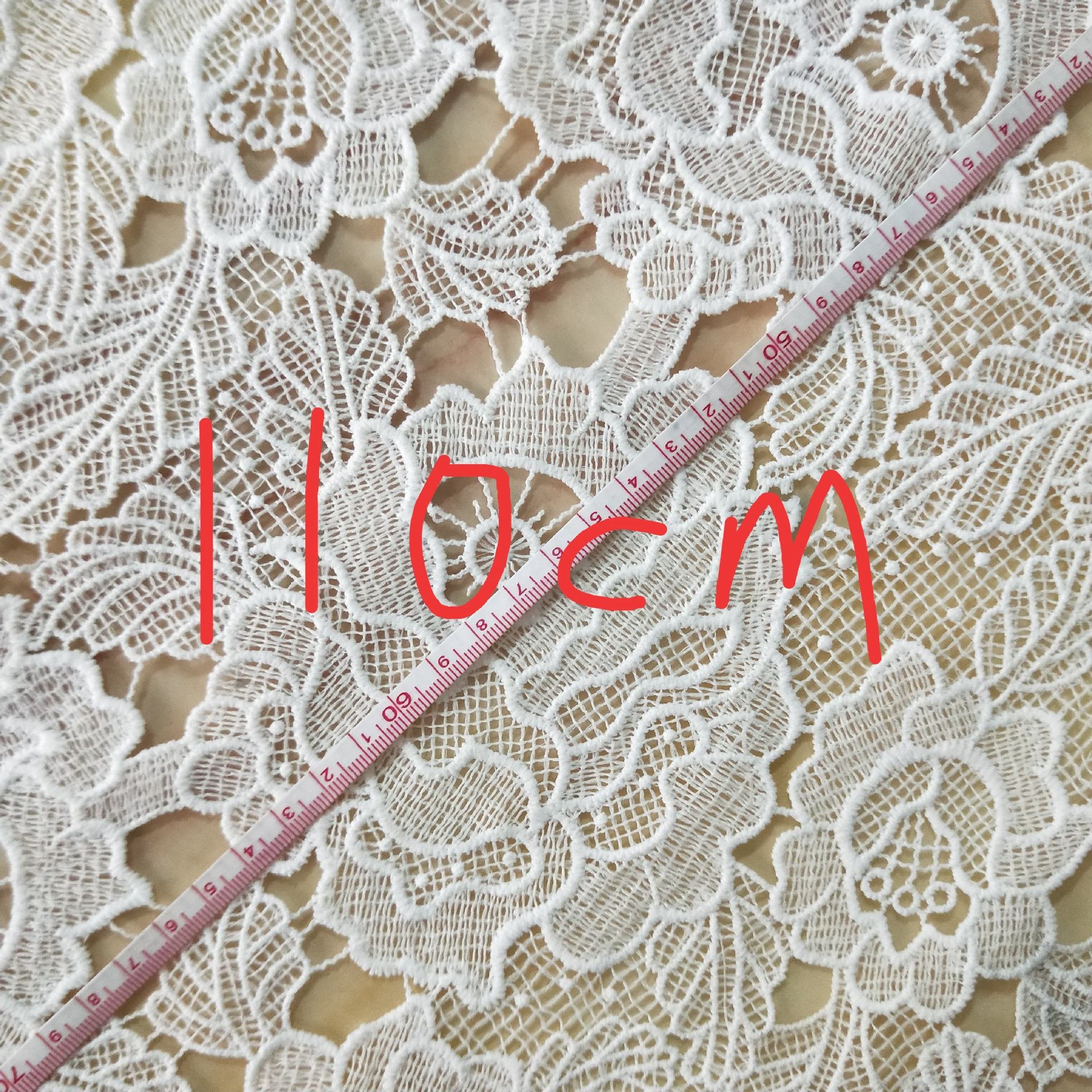 100% Polyester White Chemical Embroidery lace Water Soluble Guipure lace Fabric