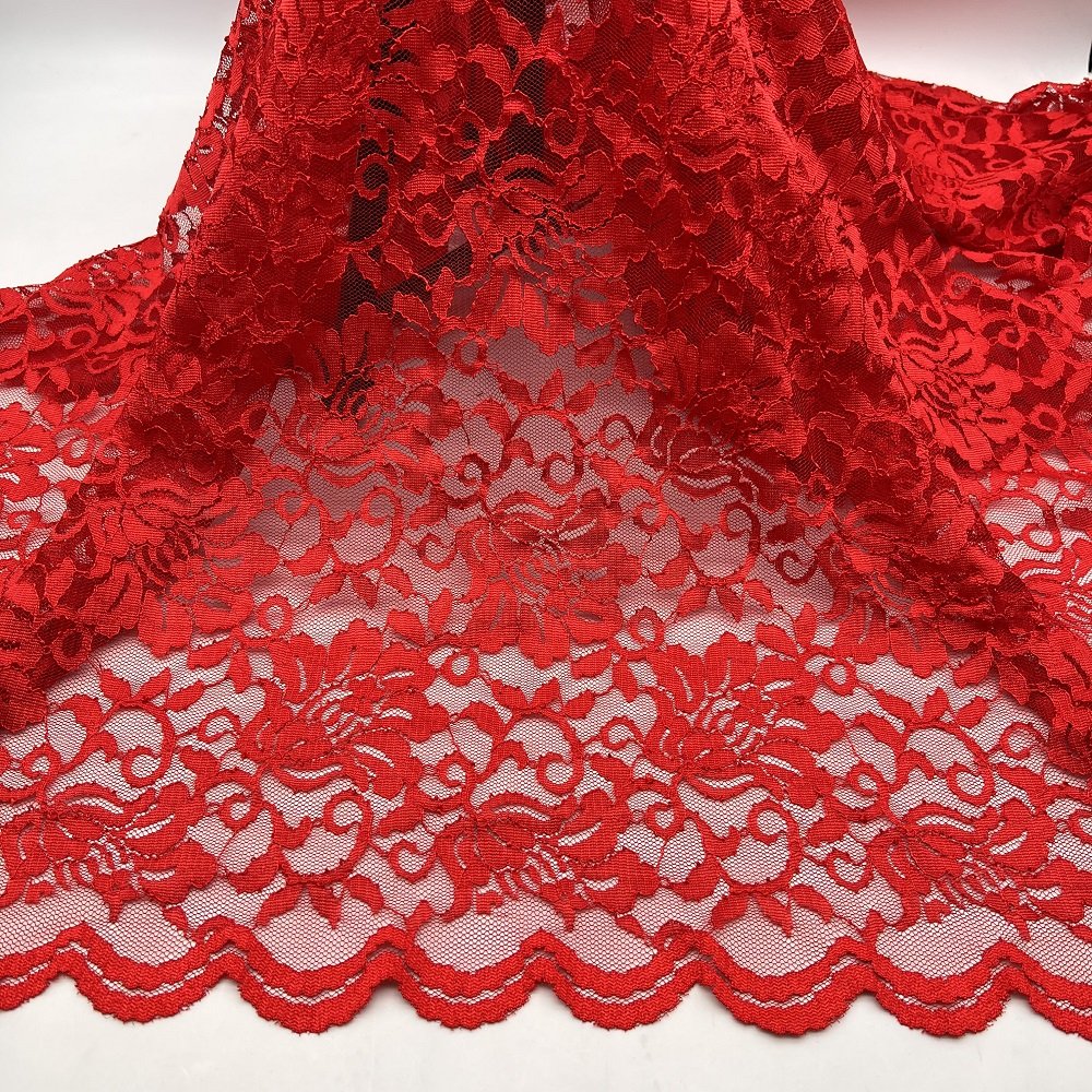Popular Manufacture Available Low Price Colourful Elastic Embroidery Knitting Lace Fabric for Wedding Dress Other Fabric Knitted
