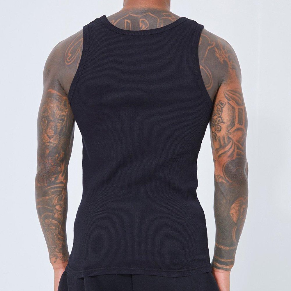 High Quality Men'S Tank Tops Square Cut Muscle Ribbed Tank Tops Custom Wholesale Gym Stringer Tank Top Men