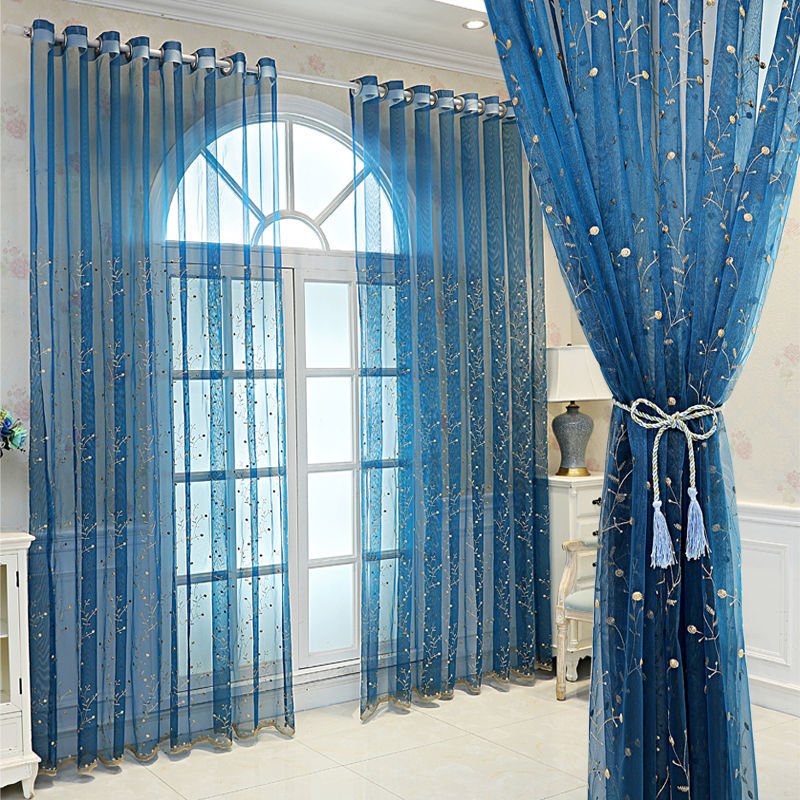 2024 New Modern Style Wholesale Embroidery Curtain Sheer Polyester Fabric For The Living Room Decorations