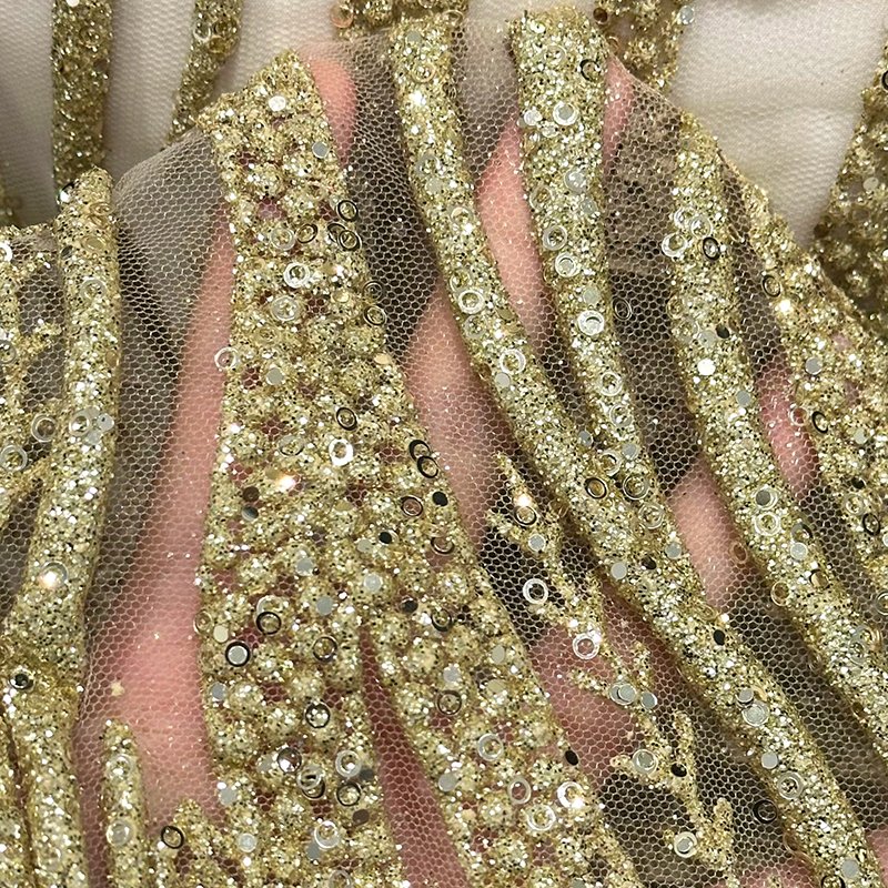 China oem supplier african french glitter tulle luxury lace trim mesh fabric wholesale for wedding evening dress lace