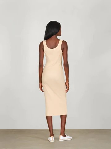 Summer Solid Color Ribbed Slim Fit tank dress For Women