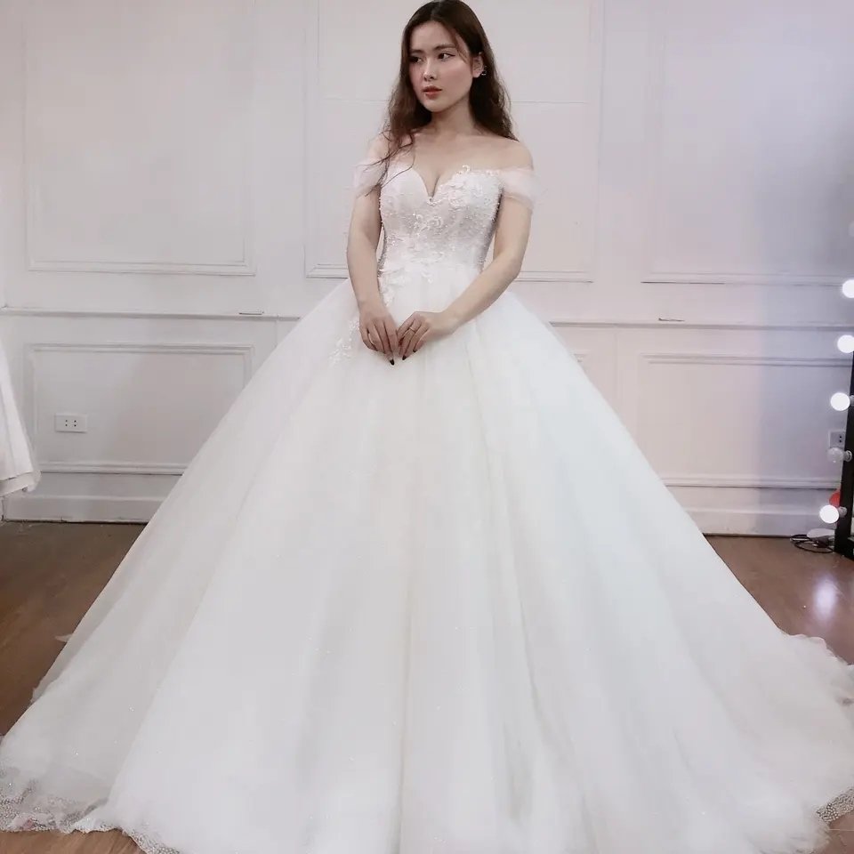 Plus Size Wedding dresses 2022 White Lace V-neck Bridal Gown A-line design flower lace add beading by handmade TNBPno48