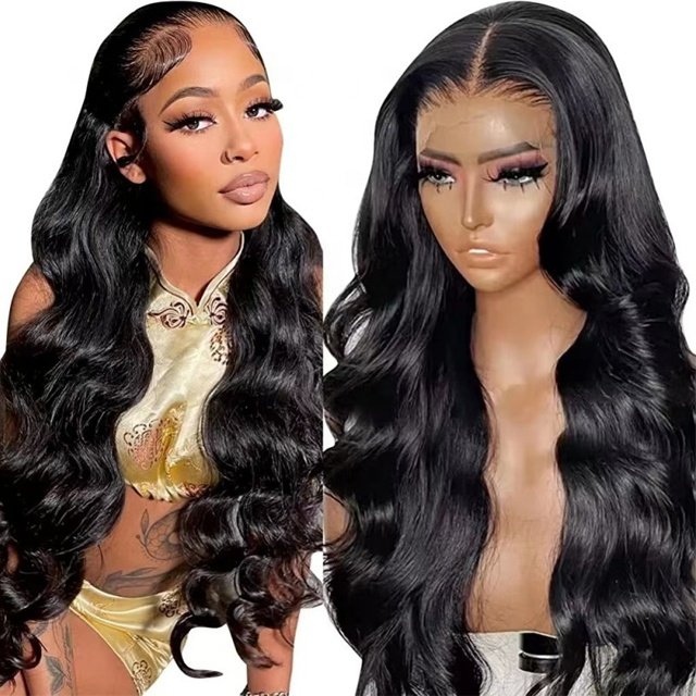 Ali Queen Hair Body Wave 13X4 Transparent Lace Frontal Wig With Baby Hair Human Hair Wigs For Women