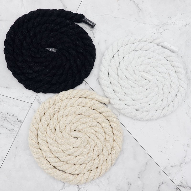 Big round shoes laces 10 mm width 80-180 cm round shoe laces 3 colors braid rope shoelaces