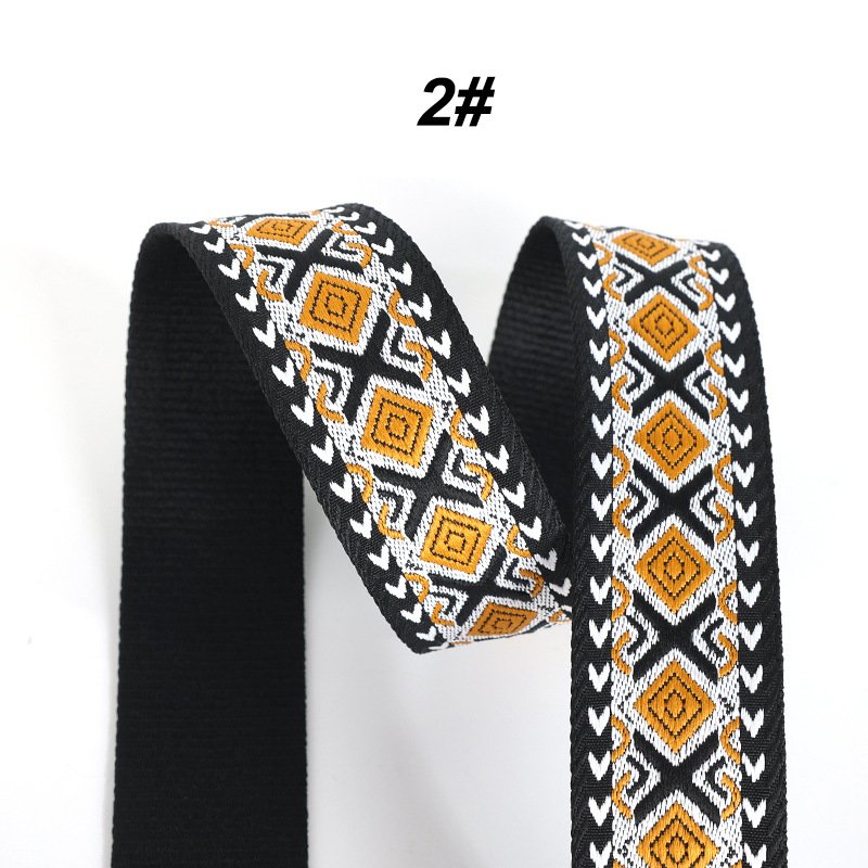 38mm 50mm Jacquard Webbing Ethnic Trimming 1.5-1.8mm thick Decorative Ribbon Lace for Shoulder Strap Curtain Sewing Accessories