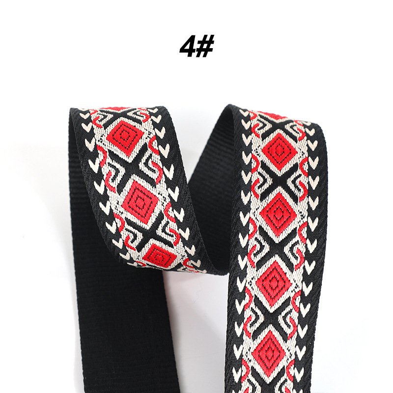 38mm 50mm Jacquard Webbing Ethnic Trimming 1.5-1.8mm thick Decorative Ribbon Lace for Shoulder Strap Curtain Sewing Accessories