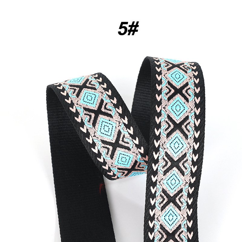 38mm 50mm Jacquard Webbing Ethnic Trimming 1.5-1.8mm thick Decorative Ribbon Lace for Shoulder Strap Curtain Sewing Accessories