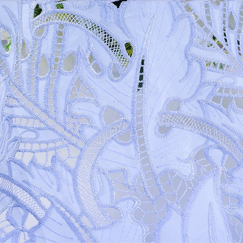 New Design Guipure Lace Fabric Embroidery Flower Blue Cord Lace For Dress Making