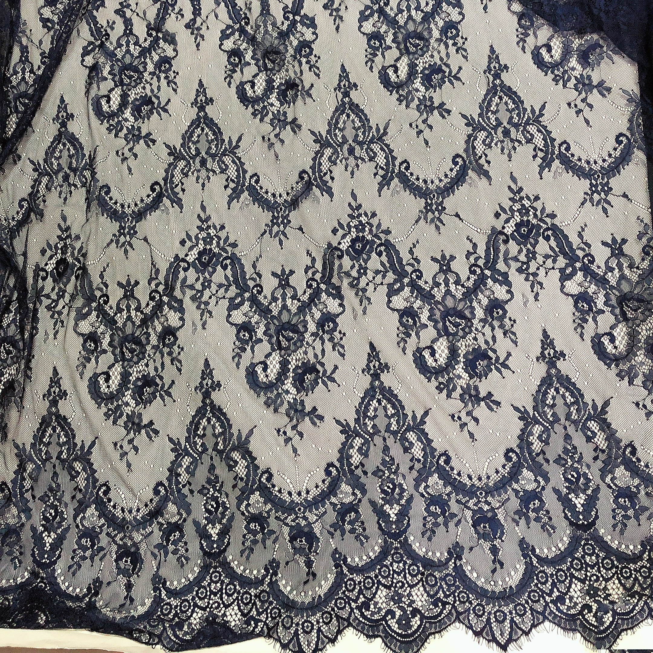 Elegant dyed multicolor french lace fabric chantilly retailer LT20697