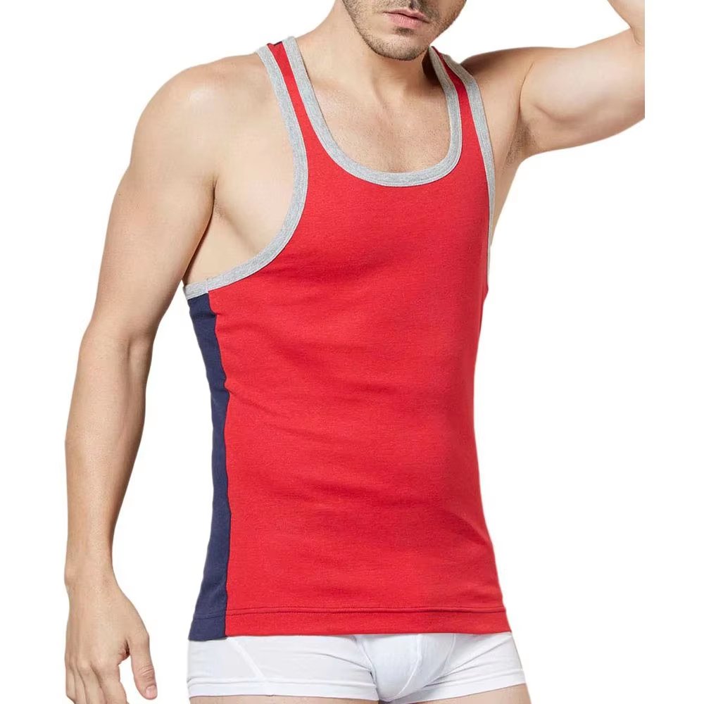 Singlet For Men Custom Sublimation Print Ribbed Fitness Wholesale Gym Tank Top Men Round Bottom Polyester Mesh Tank Top