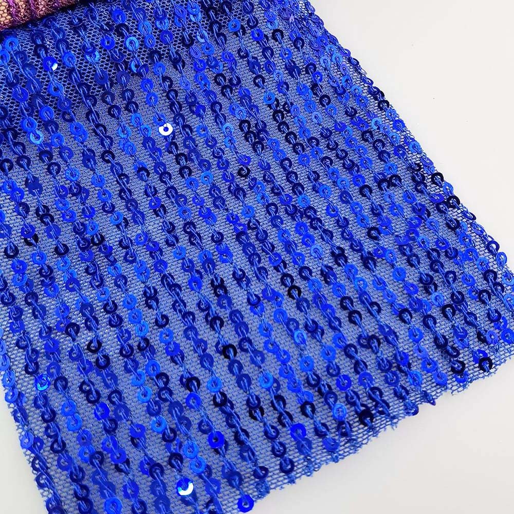 New Wholesale 88%Polyester 12%Spandex Four-Way Stretch Embroidery Sequins Mesh Fabric for Party Dress, Decoration, Banquet