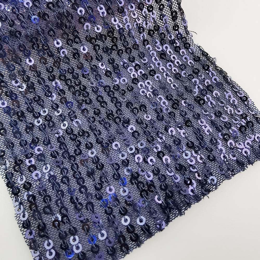 New Wholesale 88%Polyester 12%Spandex Four-Way Stretch Embroidery Sequins Mesh Fabric for Party Dress, Decoration, Banquet